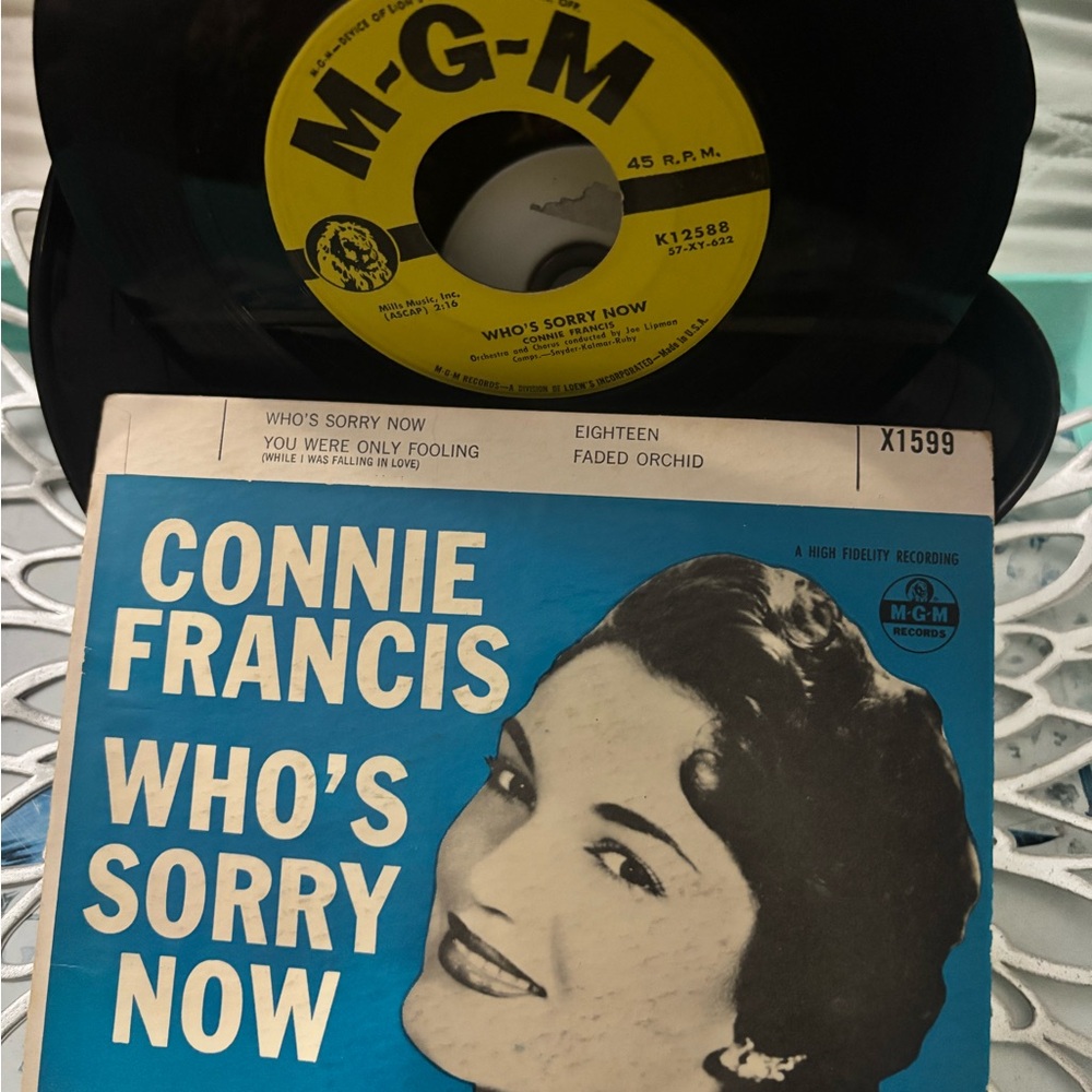 Connie Francis Vinyl Who's Sorry Now?, You Were Only Fooling 45 RPM vinyl